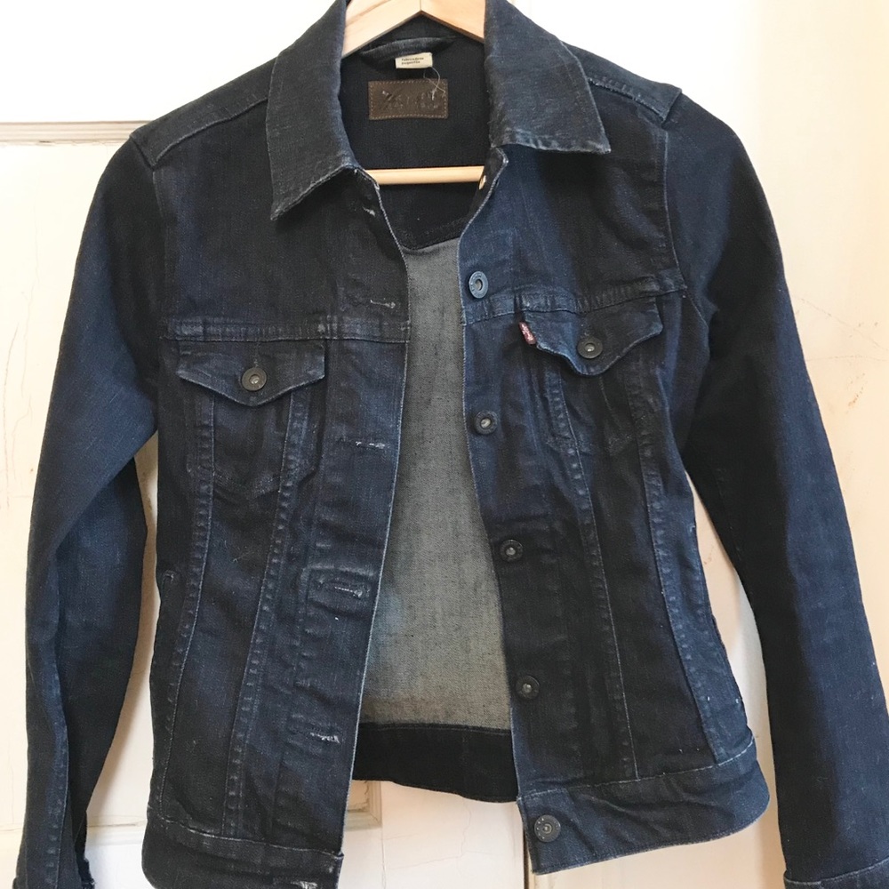 Levi’s dark denim jacket, XS